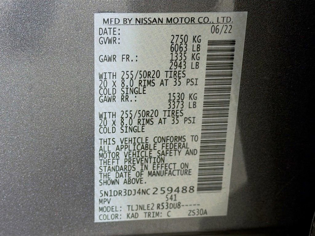 Used 2022 Nissan Pathfinder Platinum w/ Cargo Package image 45