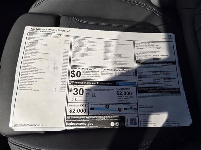 New 2027 BMW 430i w/ M Sport Package RWD image 17