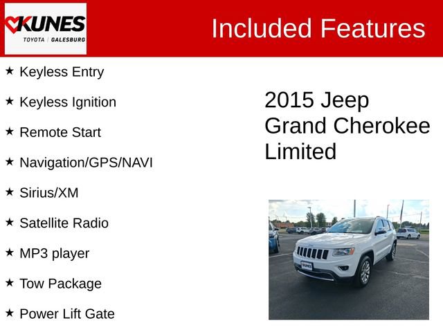 Used 2015 Jeep Grand Cherokee Limited w/ Trailer Tow Group IV AWD/4WD image 3