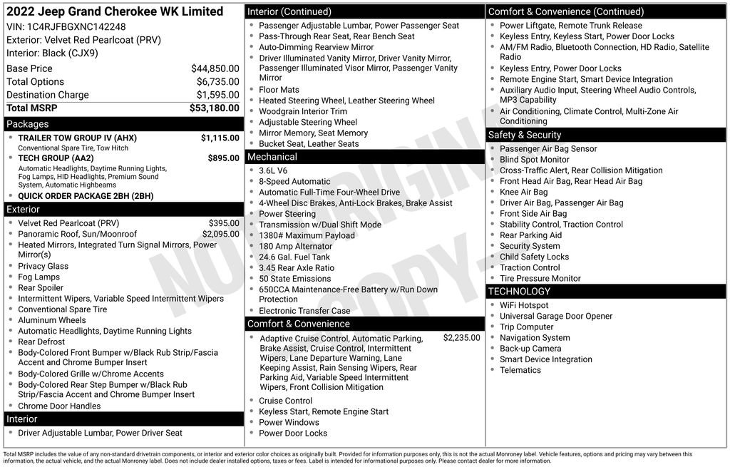 Certified 2022 Jeep Grand Cherokee Limited w/ Trailer Tow Group IV AWD/4WD image 44