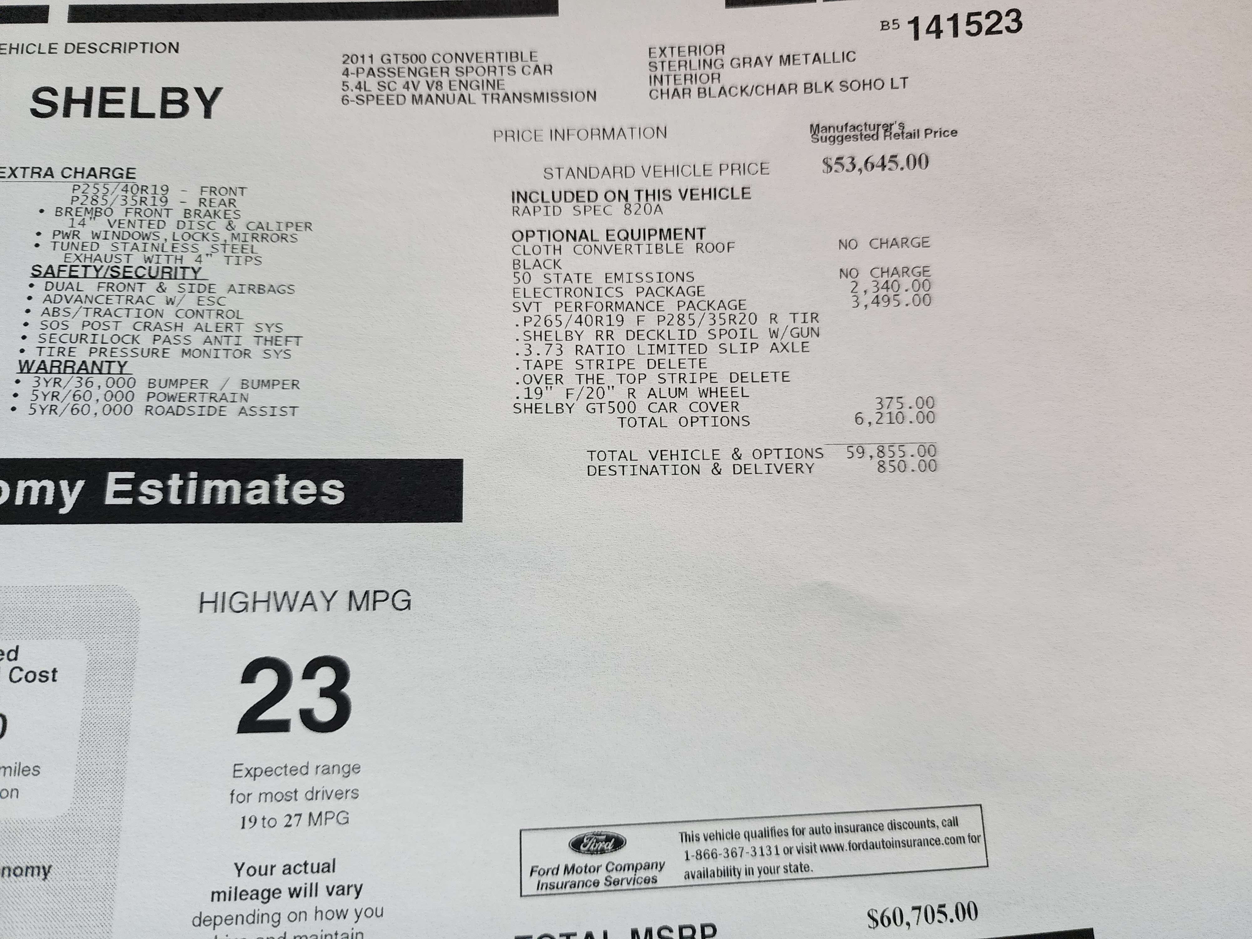 Used 2011 Ford Mustang Shelby GT500 w/ SVT Performance Pkg RWD image 32