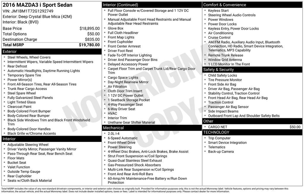 Used 2016 MAZDA MAZDA3 i Sport image 6