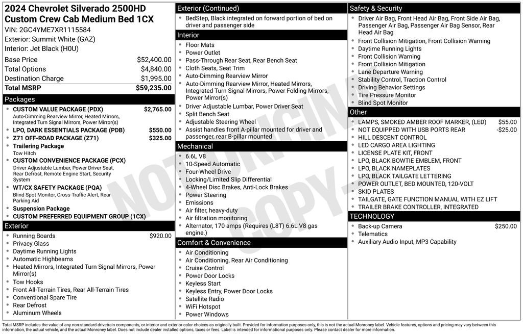 Used 2024 Chevrolet Silverado 2500 Custom w/ Custom Value Package AWD/4WD image 6