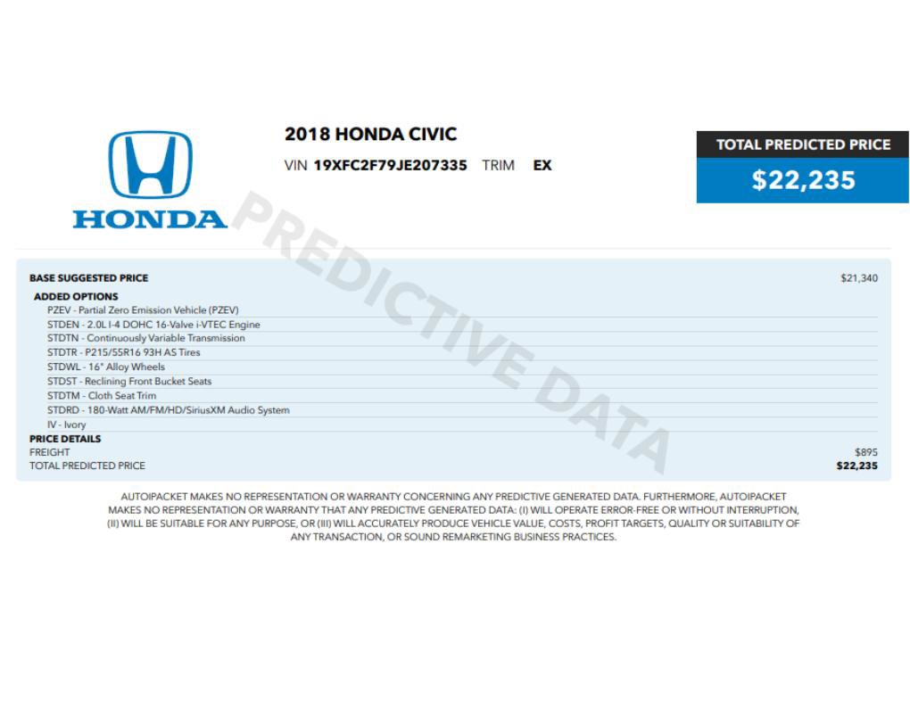 Used 2018 Honda Civic EX image 2