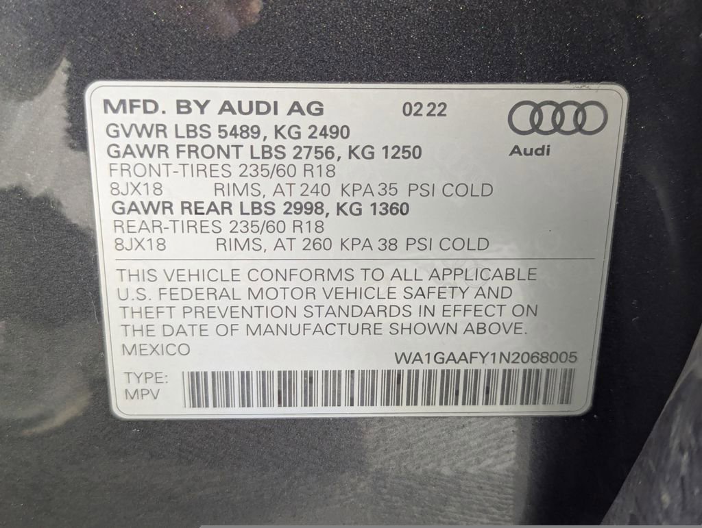 Used 2022 Audi Q5 2.0T Premium w/ Convenience Package image 81