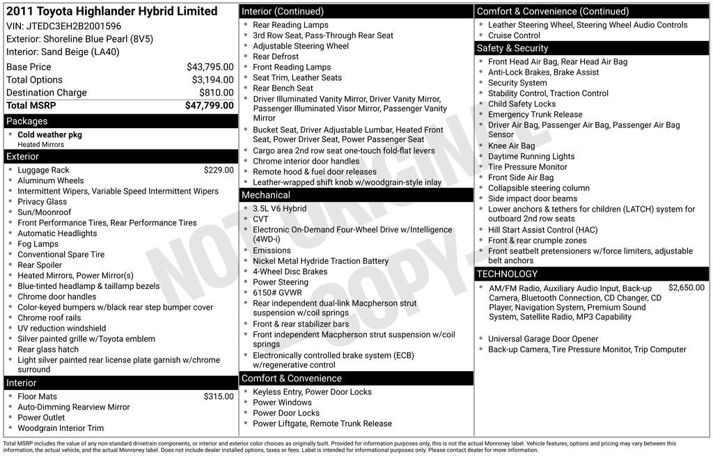 Used 2011 Toyota Highlander Limited image 36