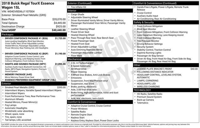 Used 2018 Buick Regal Essence w/ Driver Confidence Package #1 image 18