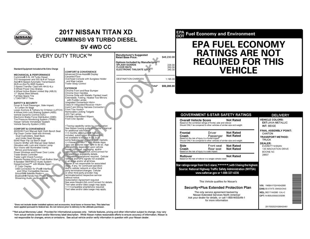 Used 2017 Nissan Titan SV AWD/4WD image 6