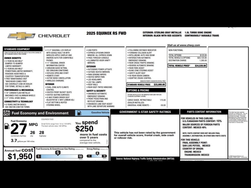 Used 2025 Chevrolet Equinox RS FWD image 3