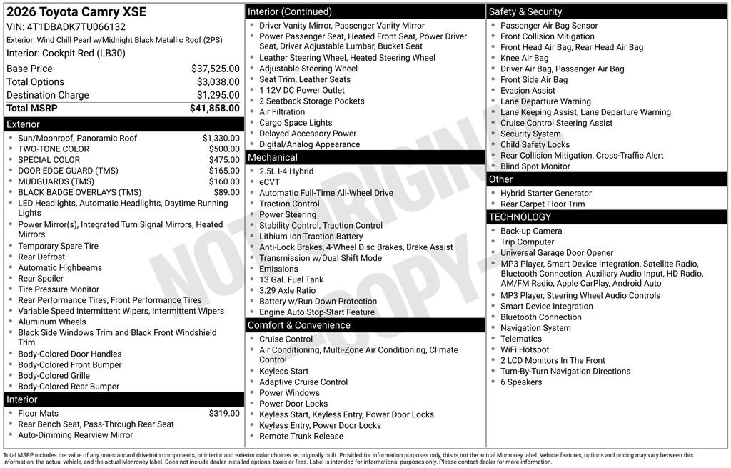 New 2026 Toyota Camry XSE AWD/4WD image 37