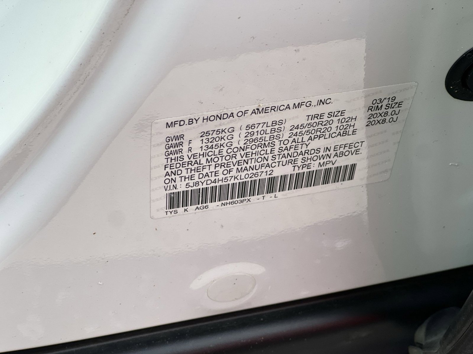 Certified 2019 Acura MDX w/Technology Pkg image 32