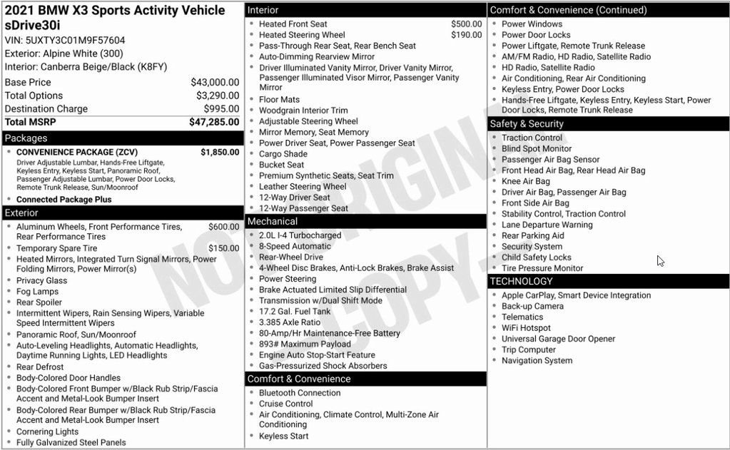 Used 2021 BMW X3 sDrive30i w/ Convenience Package image 6