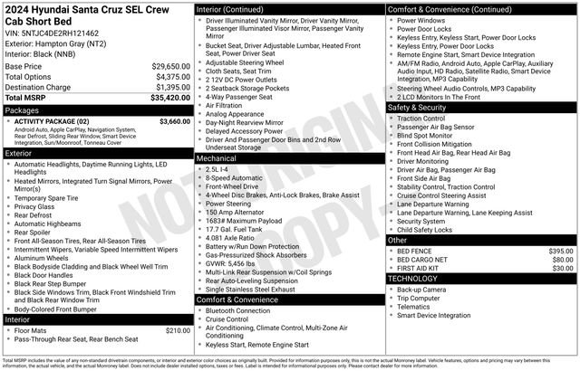 Certified 2024 Hyundai Santa Cruz SEL w/ Activity Package image 25