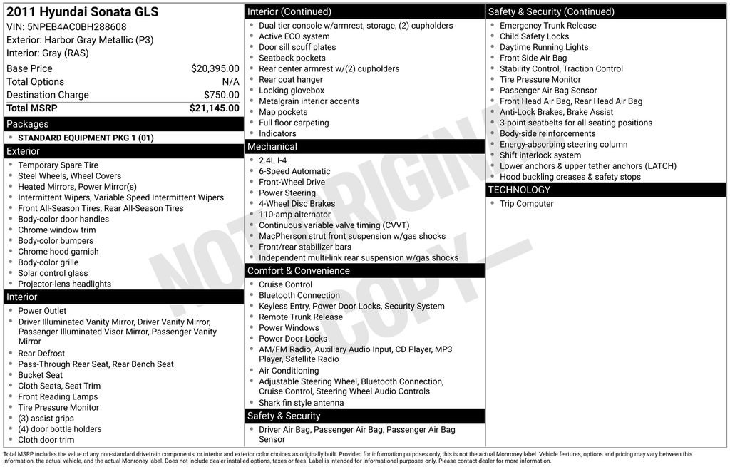 Used 2011 Hyundai Sonata GLS image 6