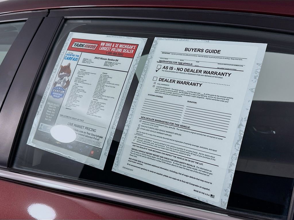 Certified 2023 Nissan Sentra SV w/ Trunk Package FWD image 13