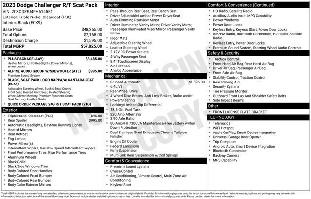 Used 2023 Dodge Challenger R/T Scat Pack w/ Plus Package RWD image 29