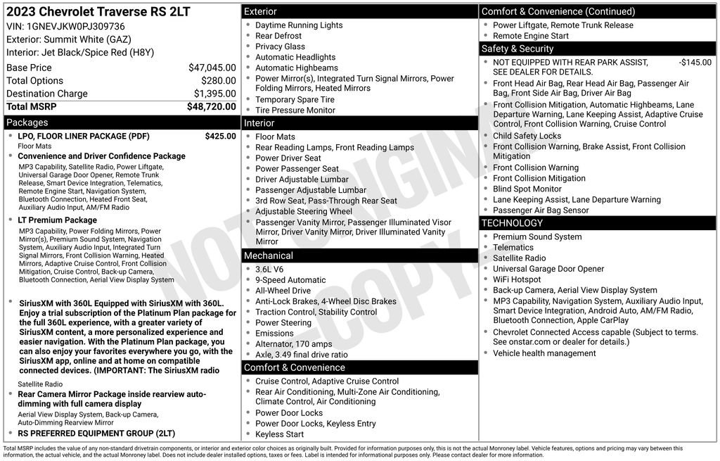 Certified 2023 Chevrolet Traverse RS w/ LPO, Floor Liner Package AWD/4WD image 3