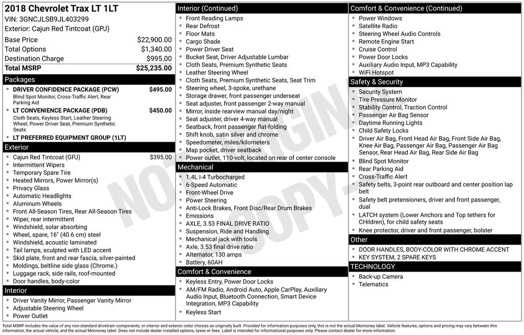 Used 2018 Chevrolet Trax LT w/ Driver Confidence Package FWD image 3