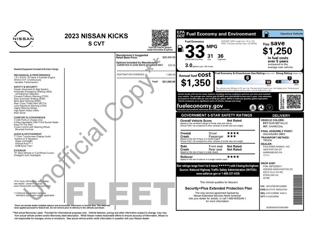 Used 2023 Nissan Kicks S FWD image 16