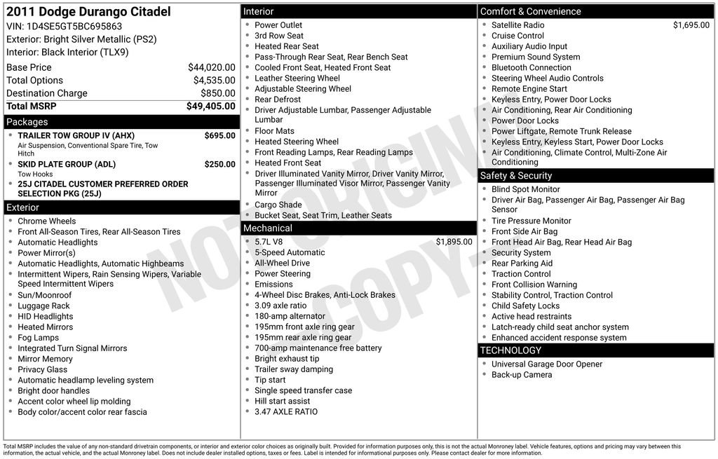 Used 2011 Dodge Durango Citadel w/ Trailer Tow Group IV image 2