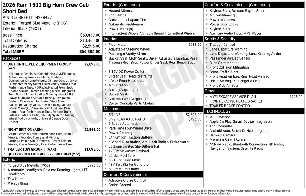 New 2026 RAM 1500 Big Horn AWD/4WD image 6
