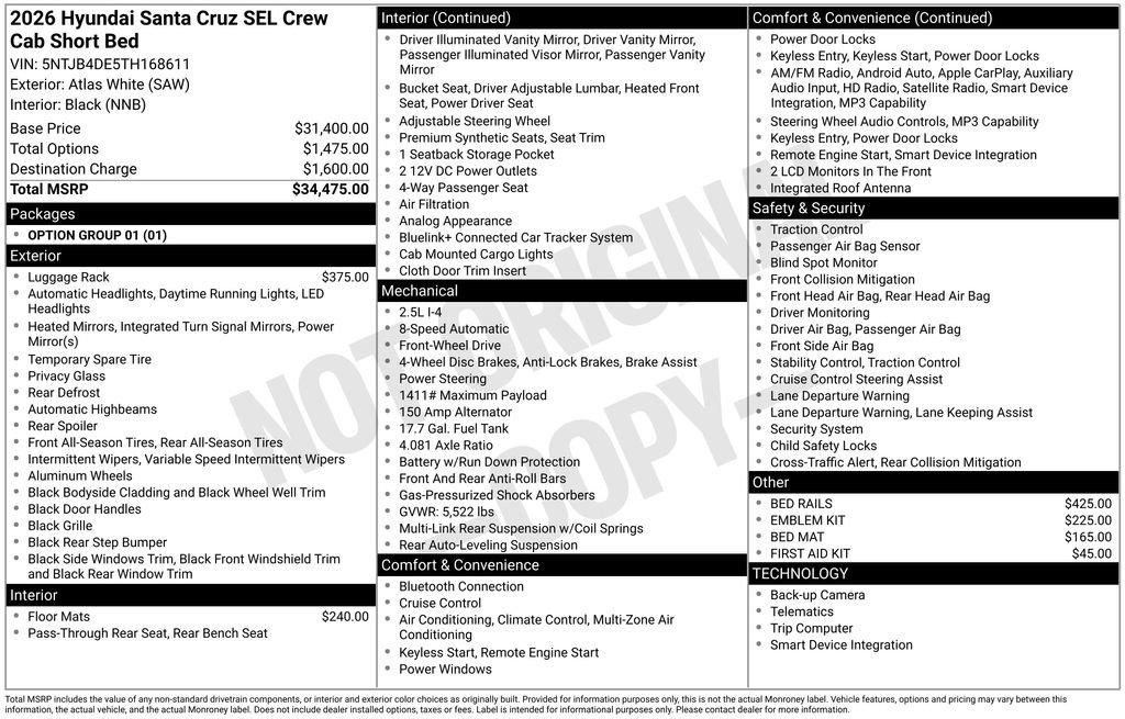 New 2026 Hyundai Santa Cruz SEL FWD image 6