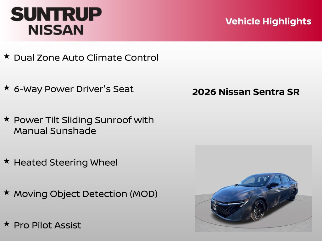 Certified 2026 Nissan Sentra SR w/ SR Premium Package FWD image 16