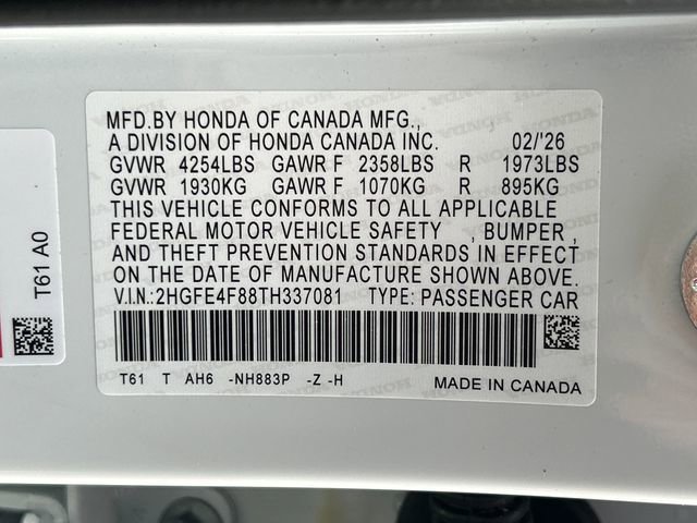 New 2026 Honda Civic Sport image 17