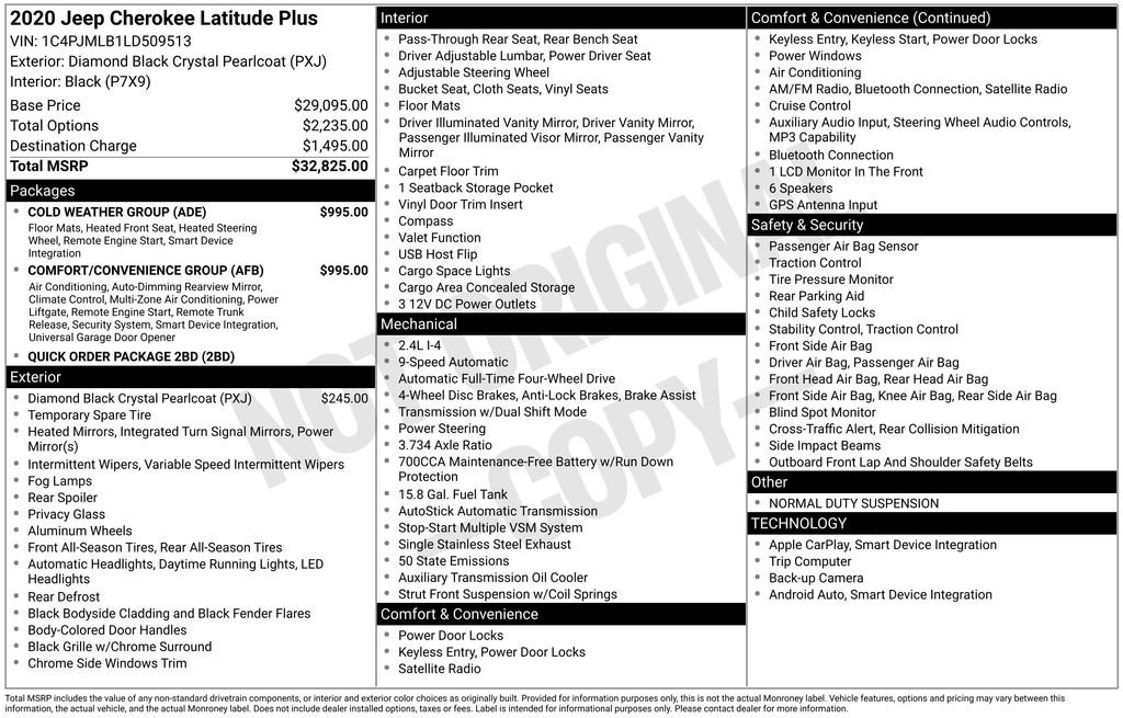 Used 2020 Jeep Cherokee Latitude Plus w/ Comfort/Convenience Group image 37