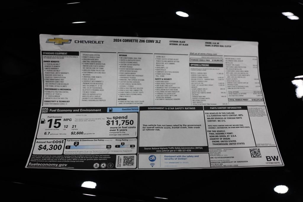 Used 2024 Chevrolet Corvette Z06 w/ Stealth Interior Trim Package image 30