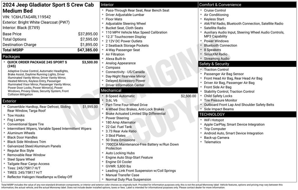 Certified 2024 Jeep Gladiator Sport image 10