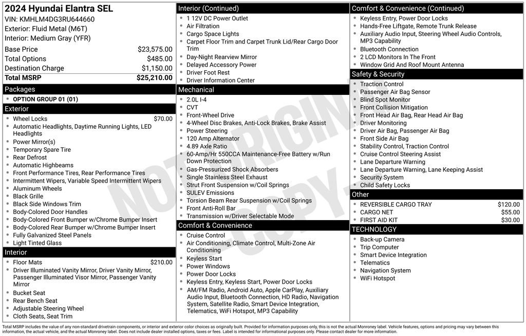 Used 2024 Hyundai Elantra SEL image 39