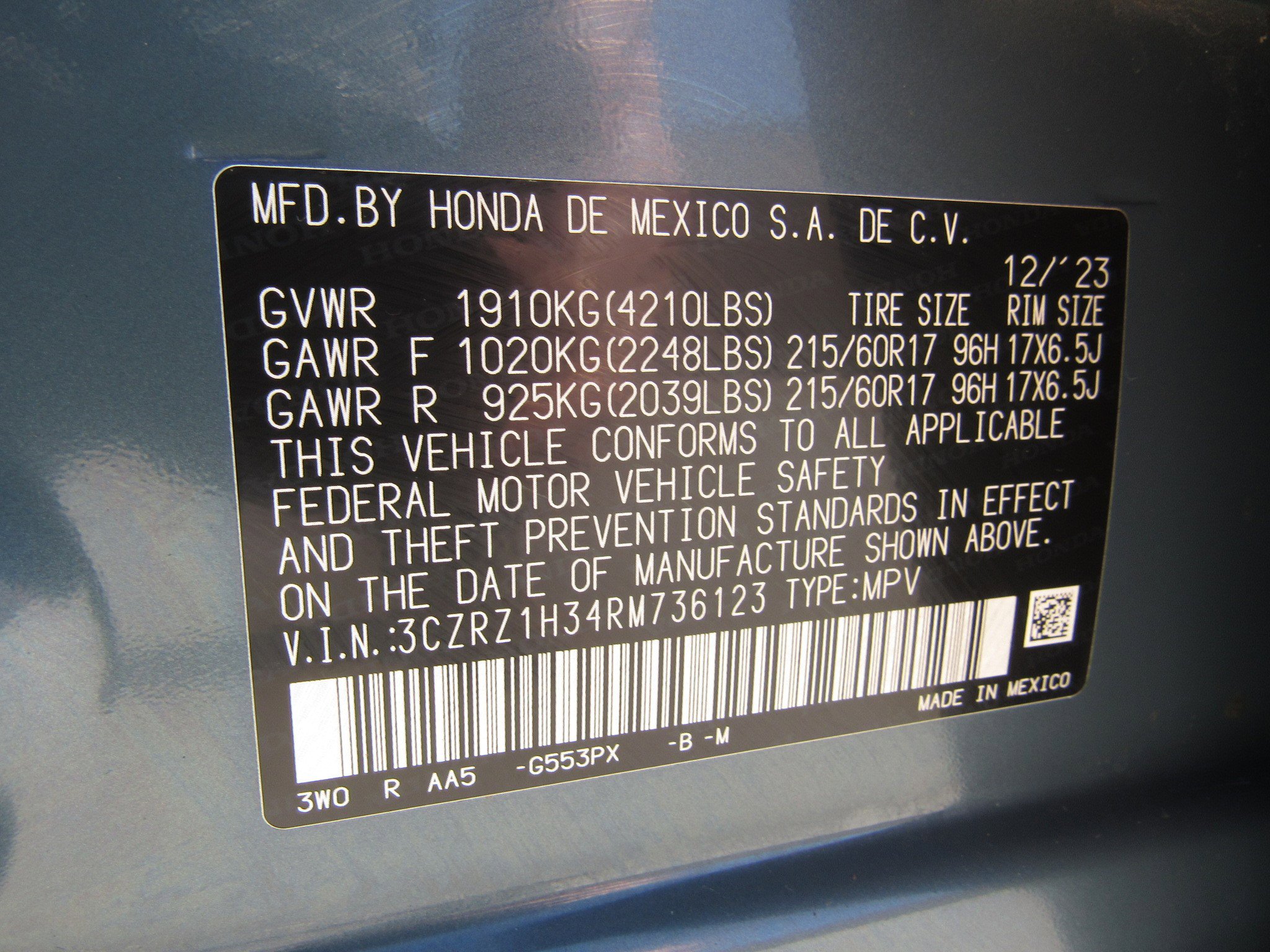 Certified 2024 Honda HR-V LX image 27