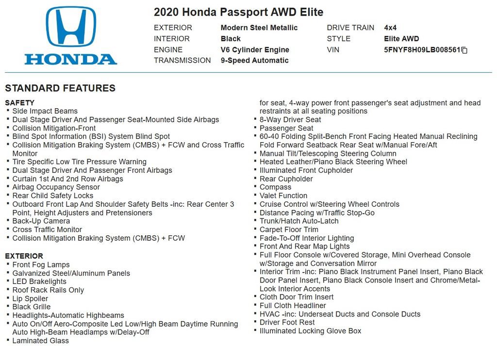 Used 2020 Honda Passport Elite image 23
