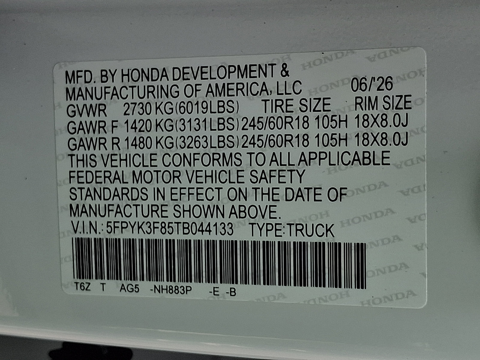 New 2026 Honda Ridgeline Black Edition image 10