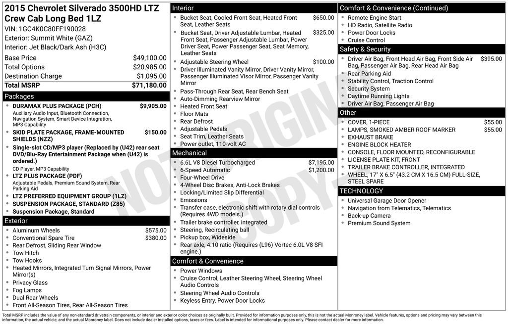 Used 2015 Chevrolet Silverado 3500 LTZ w/ Duramax Plus Package image 12