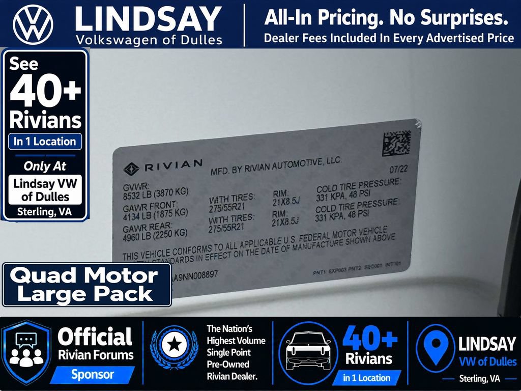 Used 2022 Rivian R1T Adventure AWD/4WD image 33