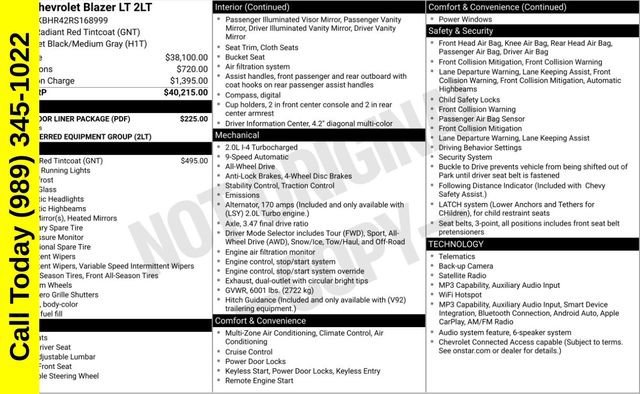 Used 2024 Chevrolet Blazer LT w/ LPO, Floor Liner Package AWD/4WD image 3