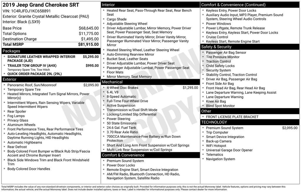 Used 2019 Jeep Grand Cherokee SRT image 6