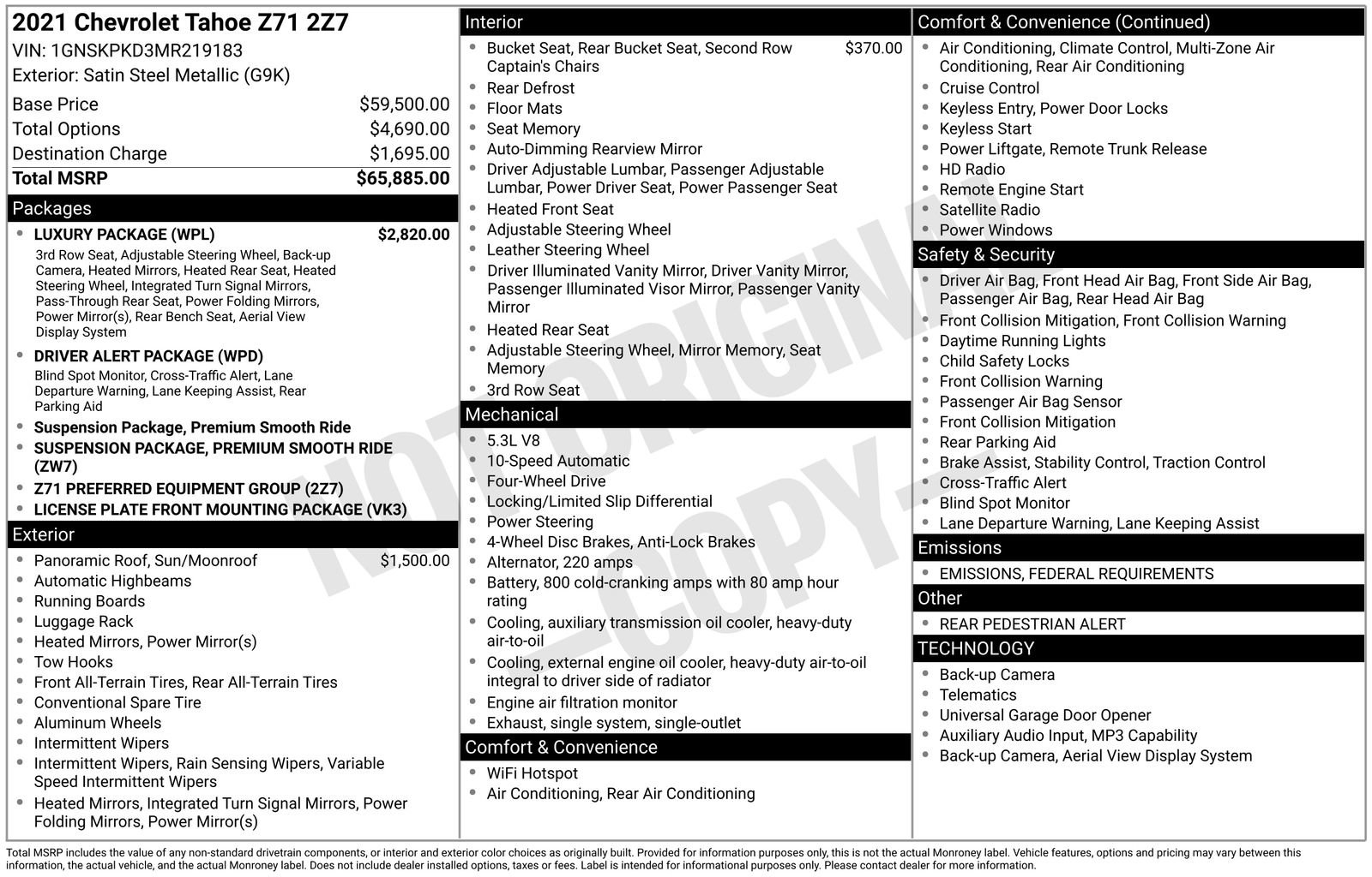 Used 2021 Chevrolet Tahoe Z71 w/ Luxury Package image 26