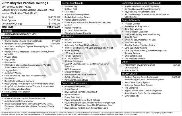 Used 2022 Chrysler Pacifica Touring-L AWD/4WD image 15
