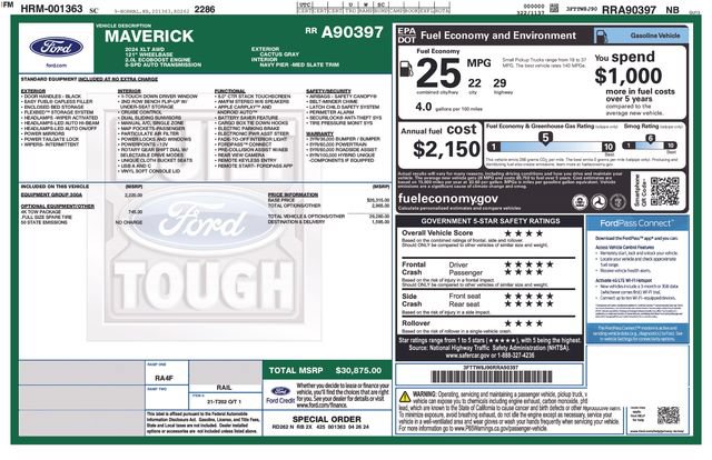 Certified 2024 Ford Maverick XLT w/ Equipment Group 300A Standard AWD/4WD image 6