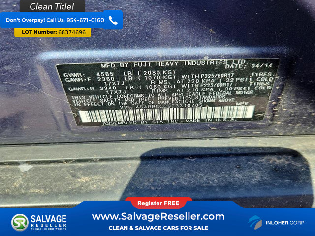 Used 2014 Subaru Outback 2.5i Premium w/ Accessory Value Package (OYY) AWD/4WD image 17