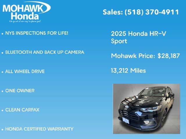 Certified 2025 Honda HR-V Sport image 8