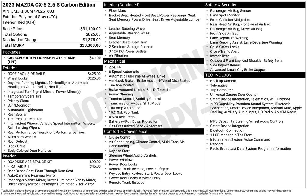 Used 2023 MAZDA CX-5 Carbon Edition AWD/4WD image 17
