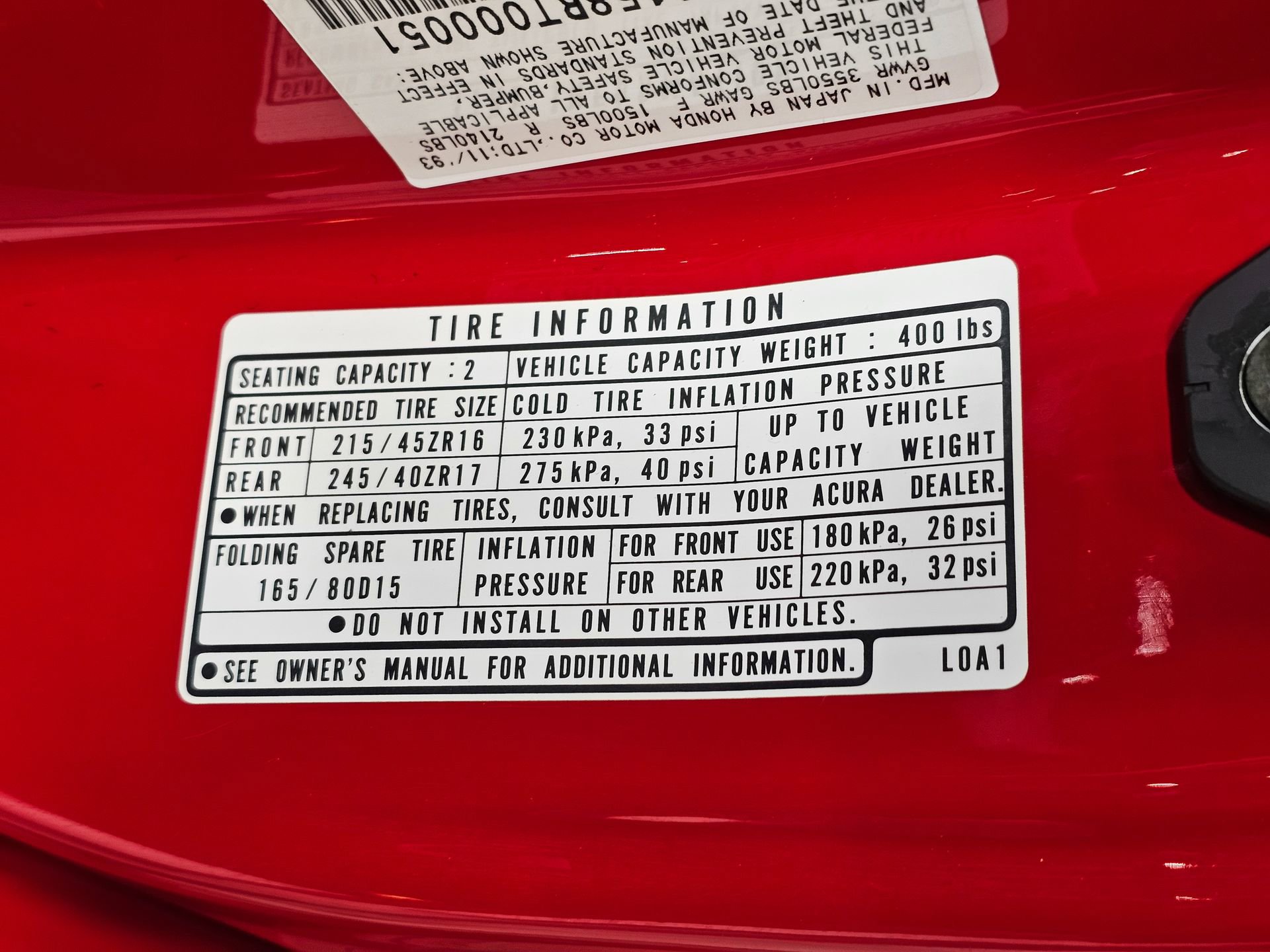 Used 1994 Acura NSX RWD image 50