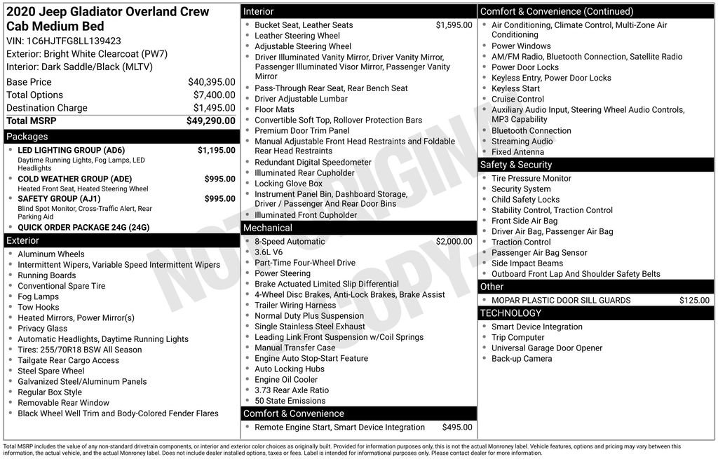 Used 2020 Jeep Gladiator Overland w/ LED Lighting Group image 25