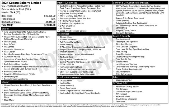 New 2024 Subaru Solterra Limited image 5