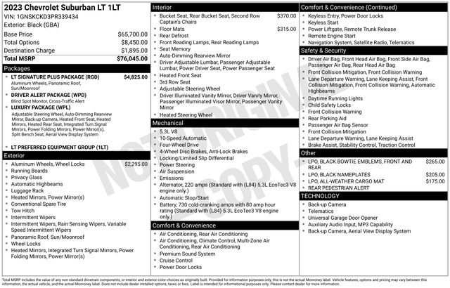 Used 2023 Chevrolet Suburban LT w/ LT Signature Plus Package AWD/4WD image 1