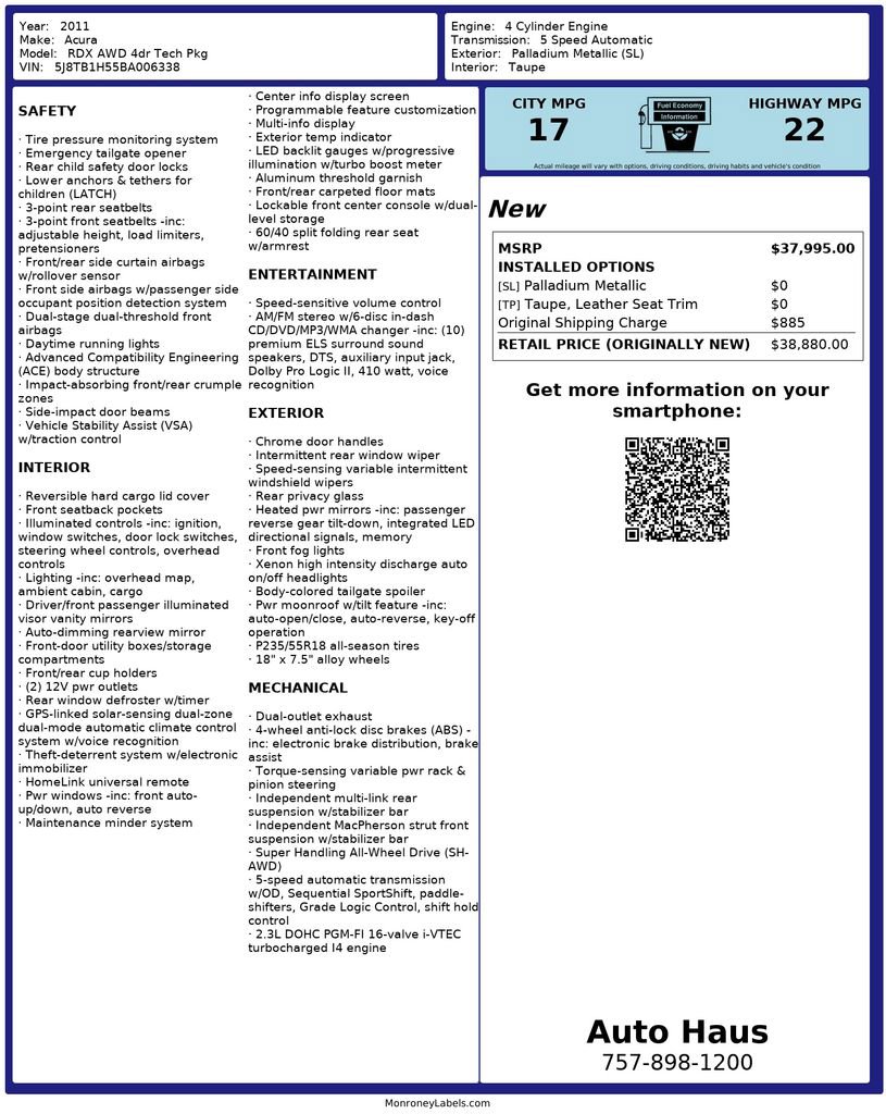 Used 2011 Acura RDX w/ Technology Package image 3